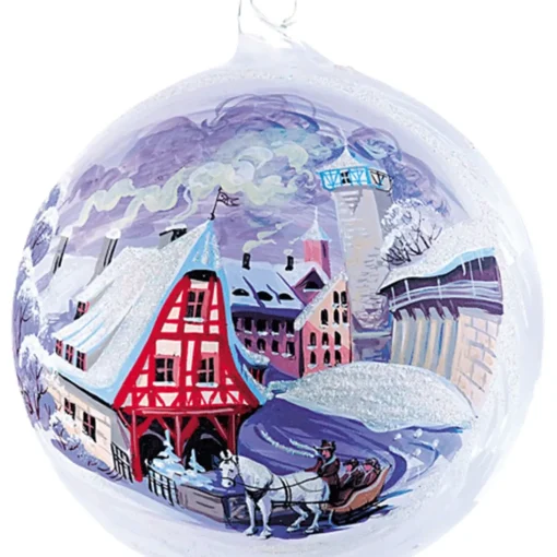 Glaskugel "Alte Schmiede" Rothenburg Im Winter, 10Cm