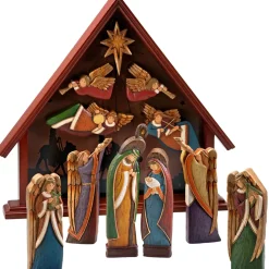 Krippenhaus "Heilige Familie" Mit 11 Figuren