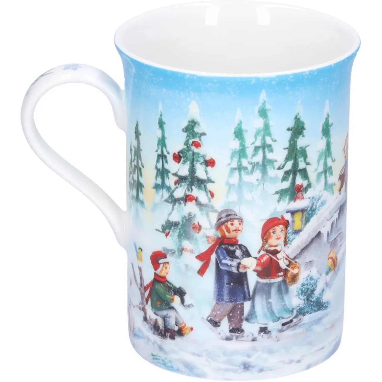 Porzellan-Tasse "Schlittschuhlauf"