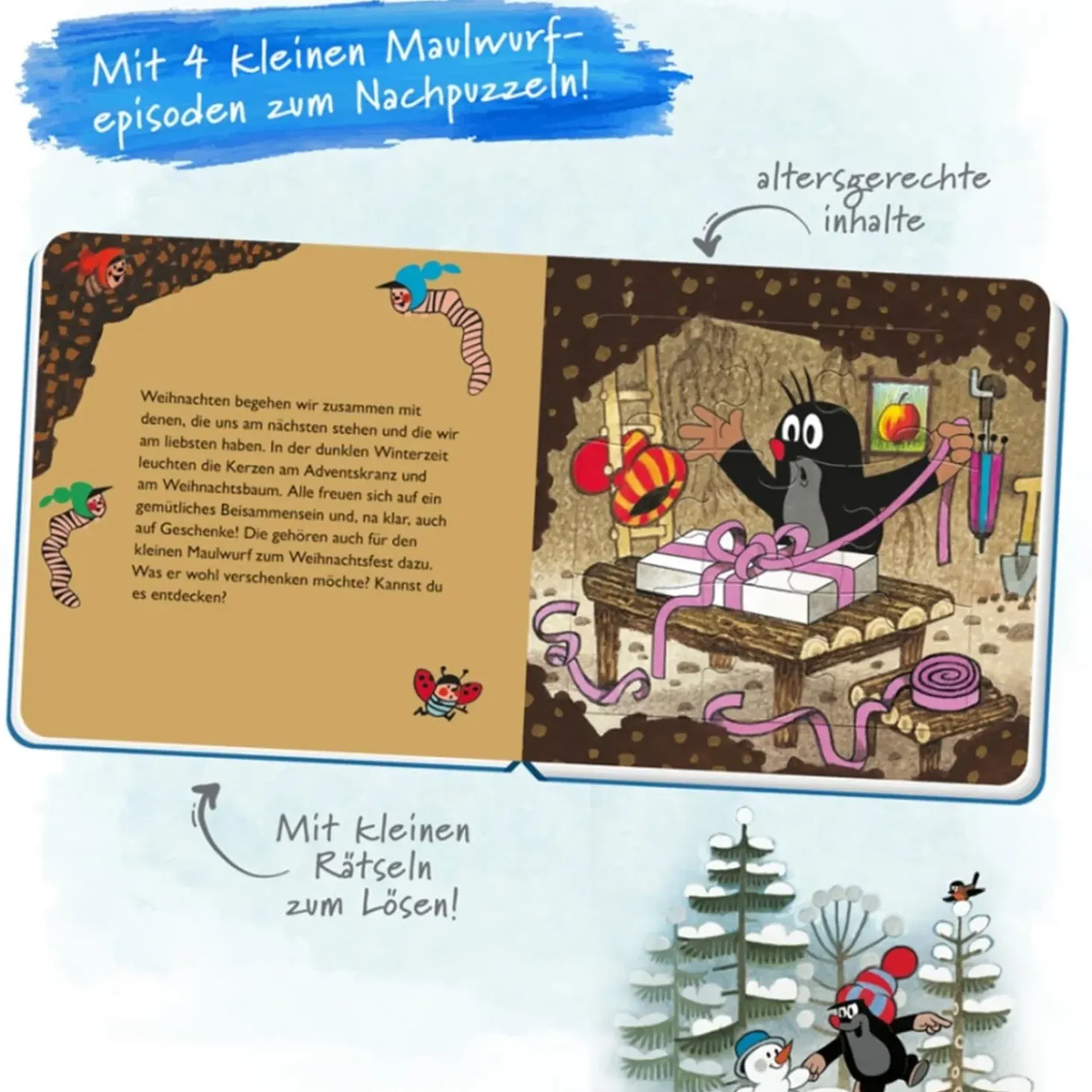 Puzzlebuch Zu Weihnachten "Der Kleine Maulwurf"