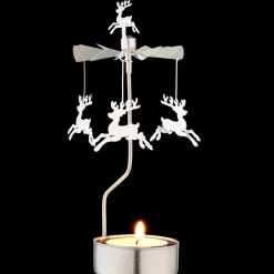 Teelicht-Karussell "Rentiere", Silber