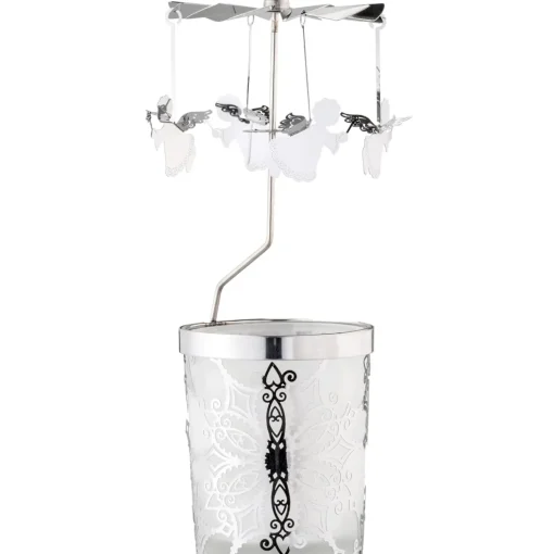 Windlicht-Karussell "Engel", Silber