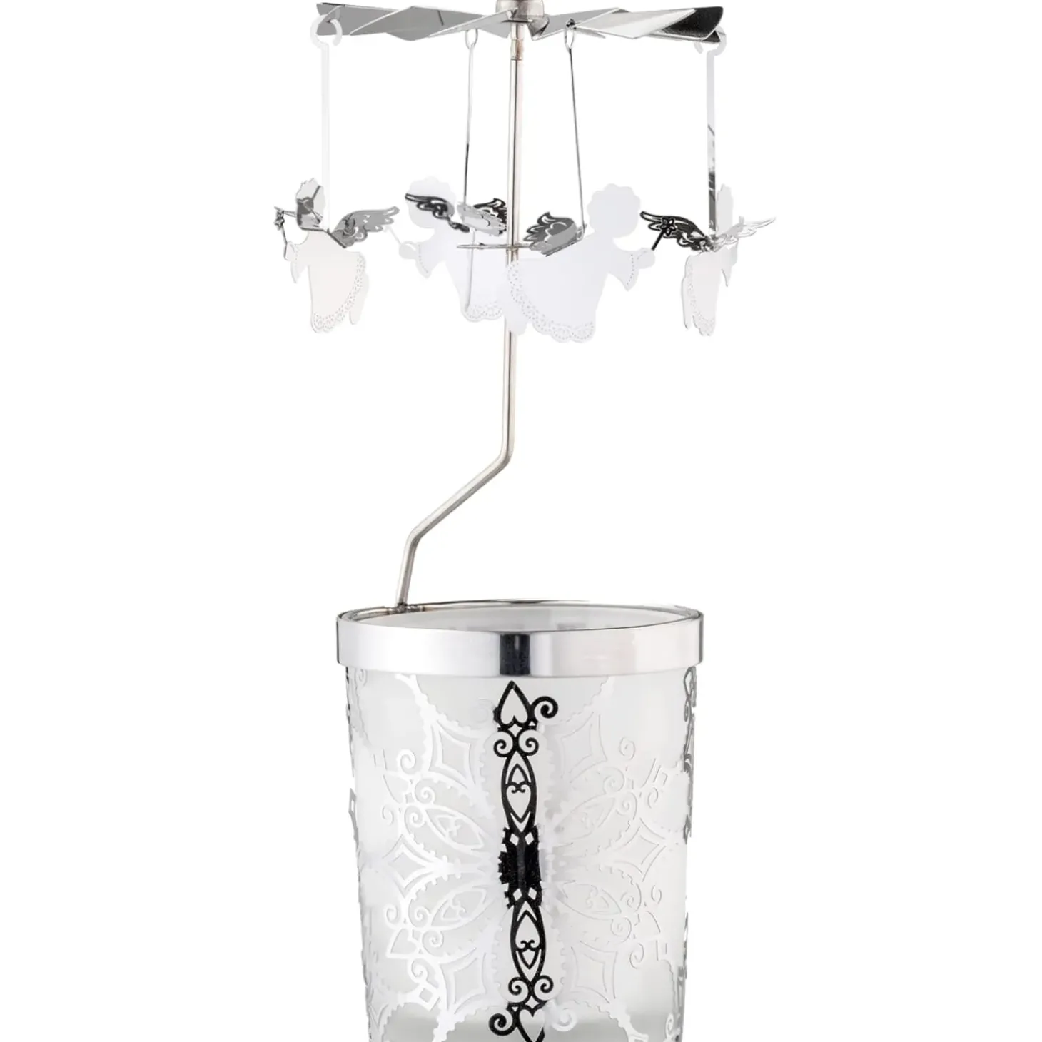 Windlicht-Karussell "Engel", Silber